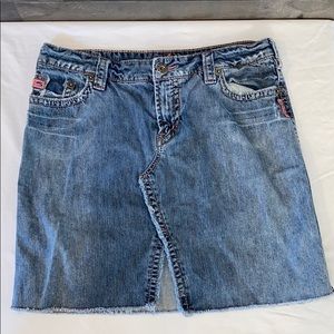 Cute Silver “Devah” Jean Skirt